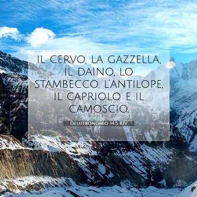 Picture 07 - Deuteronomio 14:5 RIV - il cervo, la gazzella, il daino, lo stambecco, - Bible Verse Picture