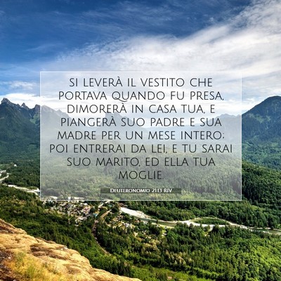 Picture 07 - Deuteronomio 21:13 RIV - si leverà il vestito che portava quando fu - Bible Verse Picture