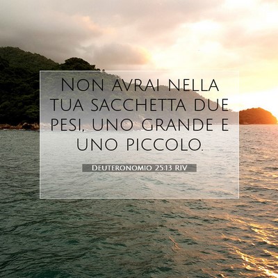 Picture 07 - Deuteronomio 25:13 RIV - Non avrai nella tua sacchetta due pesi, uno - Bible Verse Picture