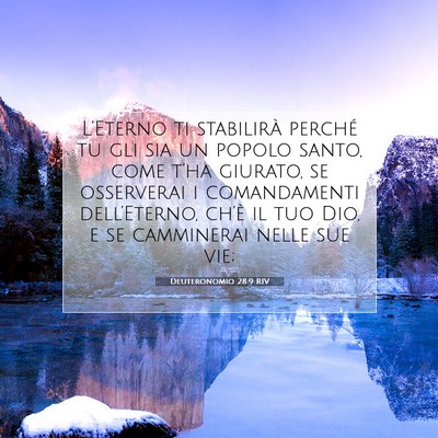 Picture 07 - Deuteronomio 28:9 RIV - L’Eterno ti stabilirà perché tu gli sia un - Bible Verse Picture