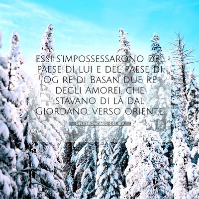 Picture 07 - Deuteronomio 4:47 RIV - Essi s’impossessarono del paese di lui e del - Bible Verse Picture
