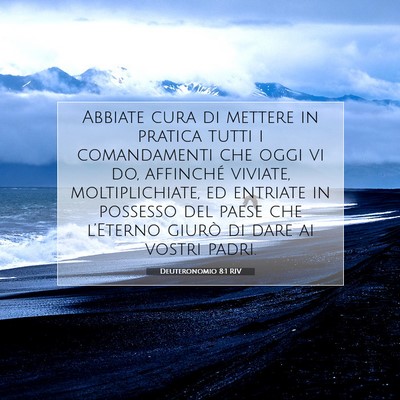 Picture 07 - Deuteronomio 8:1 RIV - Abbiate cura di mettere in pratica tutti i - Bible Verse Picture