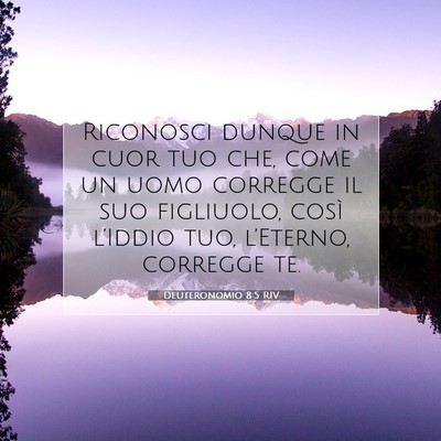 Picture 07 - Deuteronomio 8:5 RIV - Riconosci dunque in cuor tuo che, come un uomo - Bible Verse Picture