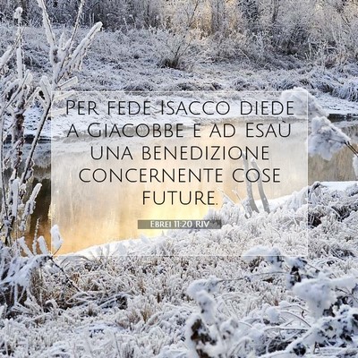 Picture 07 - Ebrei 11:20 RIV - Per fede Isacco diede a Giacobbe e ad Esaù una - Bible Verse Picture