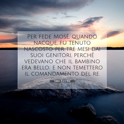 Picture 07 - Ebrei 11:23 RIV - Per fede Mosè, quando nacque, fu tenuto nascosto - Bible Verse Picture