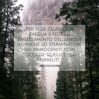 Picture 07 - Ebrei 11:28 RIV - Per fede celebrò la Pasqua e fece lo - Bible Verse Picture