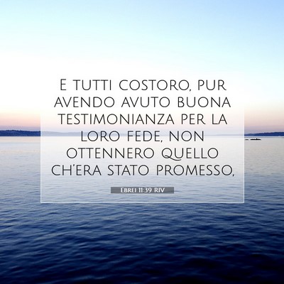Picture 07 - Ebrei 11:39 RIV - E tutti costoro, pur avendo avuto buona - Bible Verse Picture