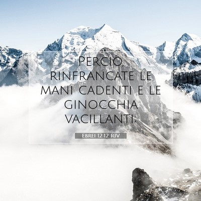 Picture 07 - Ebrei 12:12 RIV - Perciò, rinfrancate le mani cadenti e le - Bible Verse Picture