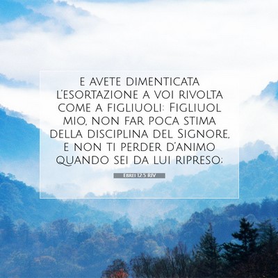 Picture 07 - Ebrei 12:5 RIV - e avete dimenticata l’esortazione a voi rivolta - Bible Verse Picture