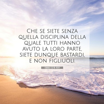 Picture 07 - Ebrei 12:8 RIV - Che se siete senza quella disciplina della quale - Bible Verse Picture