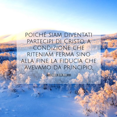 Picture 07 - Ebrei 3:14 RIV - poiché siam diventati partecipi di Cristo, a - Bible Verse Picture