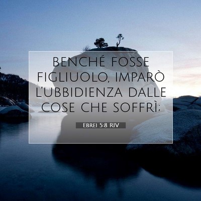 Picture 07 - Ebrei 5:8 RIV - benché fosse figliuolo, imparò l’ubbidienza - Bible Verse Picture