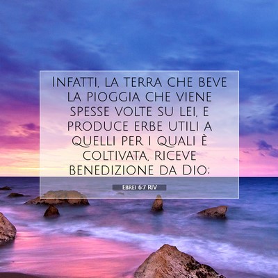 Picture 07 - Ebrei 6:7 RIV - Infatti, la terra che beve la pioggia che viene - Bible Verse Picture