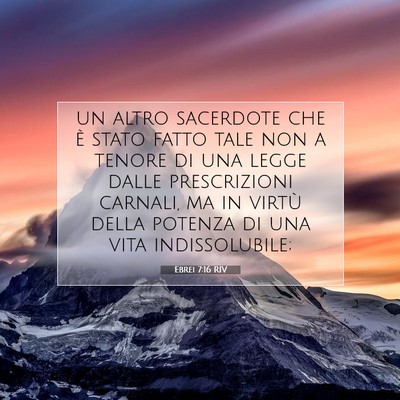 Picture 07 - Ebrei 7:16 RIV - un altro sacerdote che è stato fatto tale non a - Bible Verse Picture