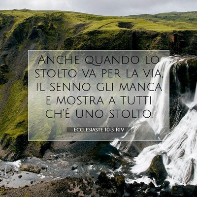 Picture 07 - Ecclesiaste 10:3 RIV - Anche quando lo stolto va per la via, il senno - Bible Verse Picture