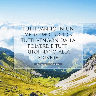 Picture 07 - Ecclesiaste 3:20 RIV - Tutti vanno in un medesimo luogo; tutti vengon - Bible Verse Picture