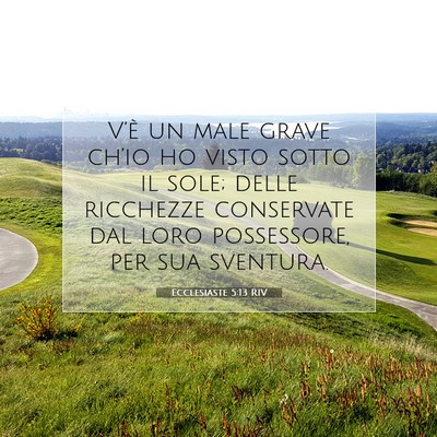 Picture 07 - Ecclesiaste 5:13 RIV - V’è un male grave ch’io ho visto sotto il - Bible Verse Picture
