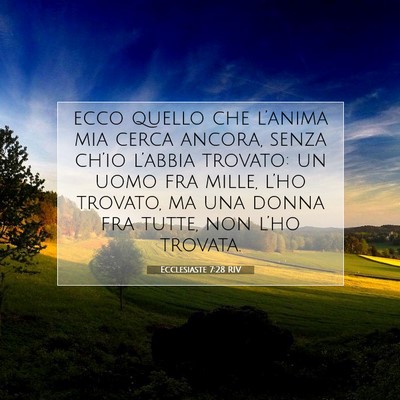 Picture 07 - Ecclesiaste 7:28 RIV - ecco quello che l’anima mia cerca ancora, senza - Bible Verse Picture
