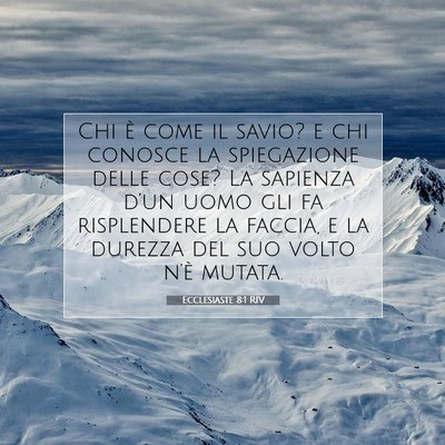 Picture 07 - Ecclesiaste 8:1 RIV - Chi è come il savio? e chi conosce la - Bible Verse Picture