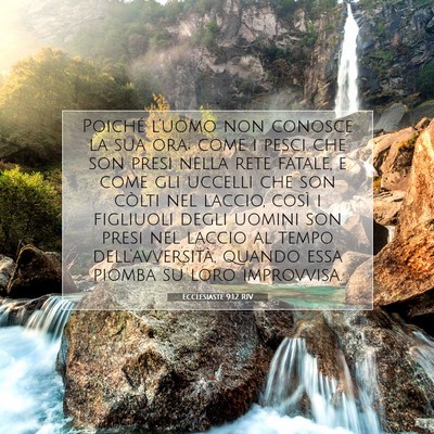 Picture 07 - Ecclesiaste 9:12 RIV - Poiché l’uomo non conosce la sua ora; come i - Bible Verse Picture