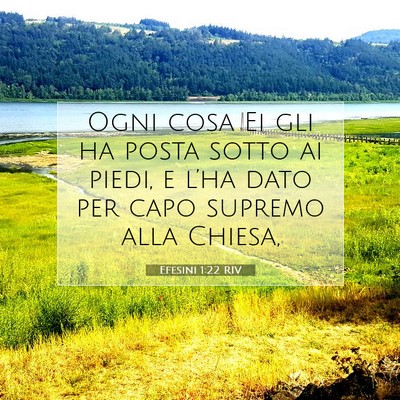 Picture 07 - Efesini 1:22 RIV - Ogni cosa Ei gli ha posta sotto ai piedi, e - Bible Verse Picture