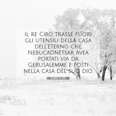 Picture 07 - Esdra 1:7 RIV - Il re Ciro trasse fuori gli utensili della casa - Bible Verse Picture