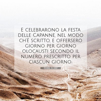 Picture 07 - Esdra 3:4 RIV - E celebrarono la festa delle Capanne, nel modo - Bible Verse Picture