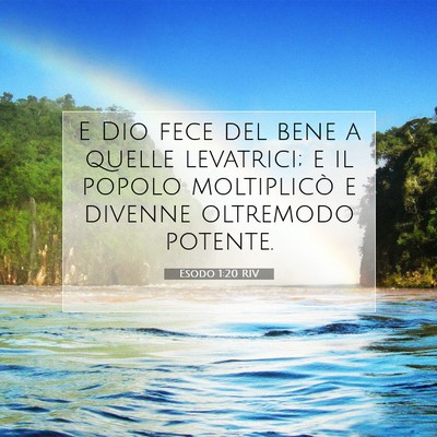 Picture 07 - Esodo 1:20 RIV - E Dio fece del bene a quelle levatrici; e il - Bible Verse Picture