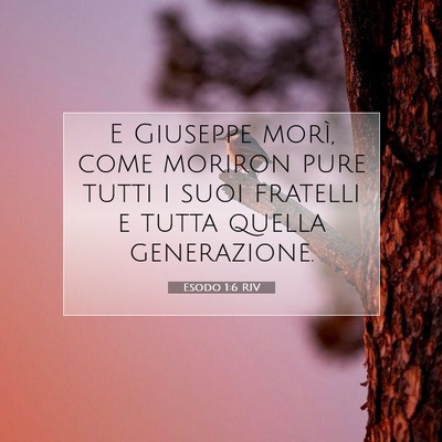 Picture 07 - Esodo 1:6 RIV - E Giuseppe morì, come moriron pure tutti i suoi - Bible Verse Picture