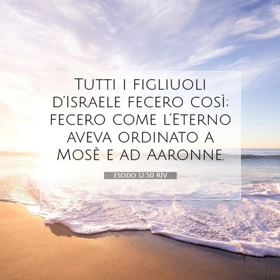 Picture 07 - Esodo 12:50 RIV - Tutti i figliuoli d’Israele fecero così; - Bible Verse Picture