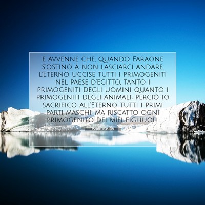 Picture 07 - Esodo 13:15 RIV - e avvenne che, quando Faraone s’ostinò a non - Bible Verse Picture