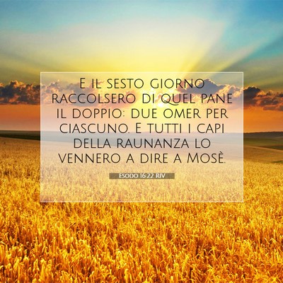 Picture 07 - Esodo 16:22 RIV - E il sesto giorno raccolsero di quel pane il - Bible Verse Picture