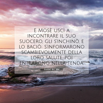 Picture 07 - Esodo 18:7 RIV - E Mosè uscì a incontrare il suo suocero, gli - Bible Verse Picture