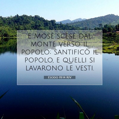 Picture 07 - Esodo 19:14 RIV - E Mosè scese dal monte verso il popolo; - Bible Verse Picture