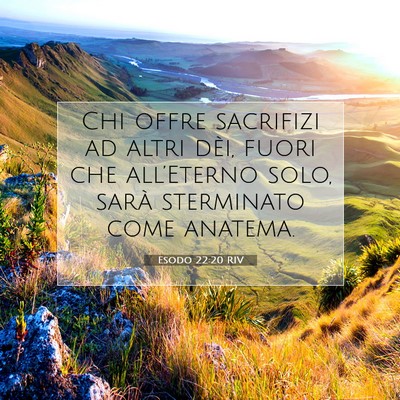 Picture 07 - Esodo 22:20 RIV - Chi offre sacrifizi ad altri dèi, fuori che - Bible Verse Picture