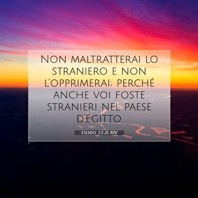 Picture 07 - Esodo 22:21 RIV - Non maltratterai lo straniero e non - Bible Verse Picture