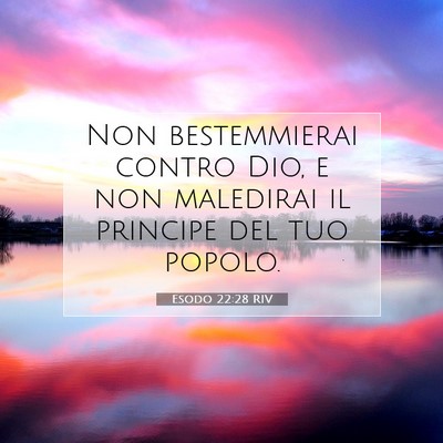 Picture 07 - Esodo 22:28 RIV - Non bestemmierai contro Dio, e non maledirai il - Bible Verse Picture