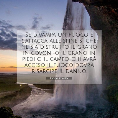 Picture 07 - Esodo 22:6 RIV - Se divampa un fuoco e s’attacca alle spine sì - Bible Verse Picture