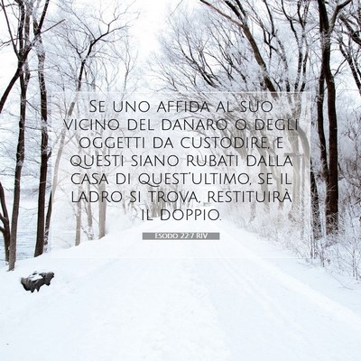 Picture 07 - Esodo 22:7 RIV - Se uno affida al suo vicino del danaro o degli - Bible Verse Picture