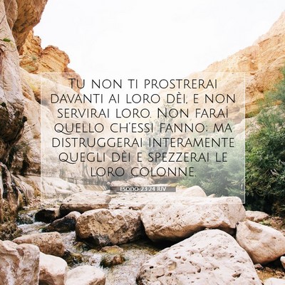 Picture 07 - Esodo 23:24 RIV - Tu non ti prostrerai davanti ai loro dèi, e non - Bible Verse Picture