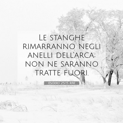 Picture 07 - Esodo 25:15 RIV - Le stanghe rimarranno negli anelli dell’arca; - Bible Verse Picture