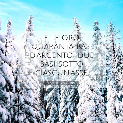 Picture 07 - Esodo 26:21 RIV - e le oro quaranta basi d’argento: due basi - Bible Verse Picture