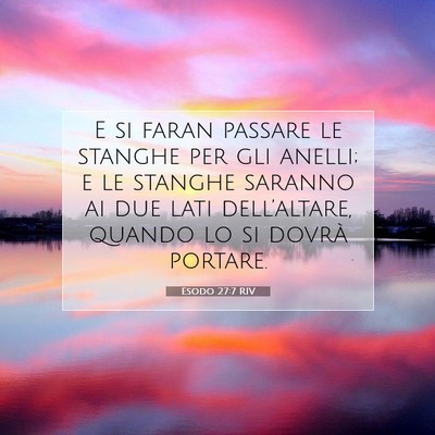 Picture 07 - Esodo 27:7 RIV - E si faran passare le stanghe per gli anelli; e - Bible Verse Picture