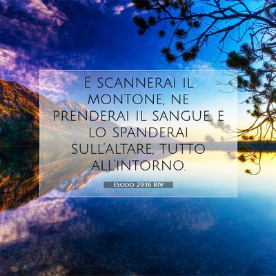 Picture 07 - Esodo 29:16 RIV - E scannerai il montone, ne prenderai il sangue, e - Bible Verse Picture