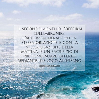 Picture 07 - Esodo 29:41 RIV - Il secondo agnello l’offrirai sull’imbrunire; - Bible Verse Picture