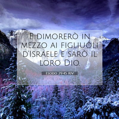 Picture 07 - Esodo 29:45 RIV - E dimorerò in mezzo ai figliuoli d’Israele e - Bible Verse Picture