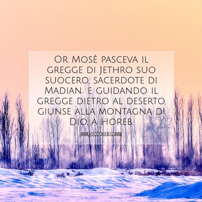 Picture 07 - Esodo 3:1 RIV - Or Mosè pasceva il gregge di Jethro suo suocero, - Bible Verse Picture