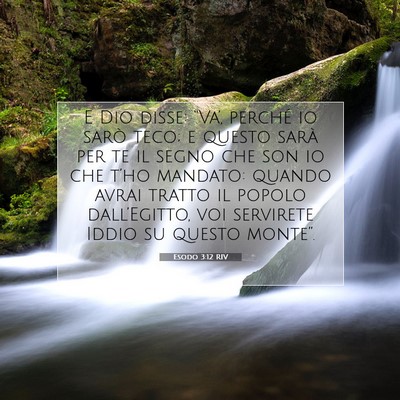 Picture 07 - Esodo 3:12 RIV - E Dio disse: “Va’, perché io sarò teco; e - Bible Verse Picture
