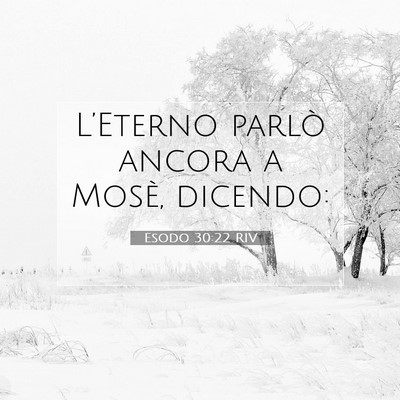 Picture 07 - Esodo 30:22 RIV - L’Eterno parlò ancora a Mosè, - Bible Verse Picture