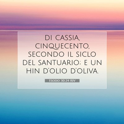 Picture 07 - Esodo 30:24 RIV - di cassia, cinquecento, secondo il siclo del - Bible Verse Picture